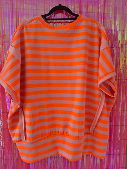 T-shirt oversize rayé joli défaut